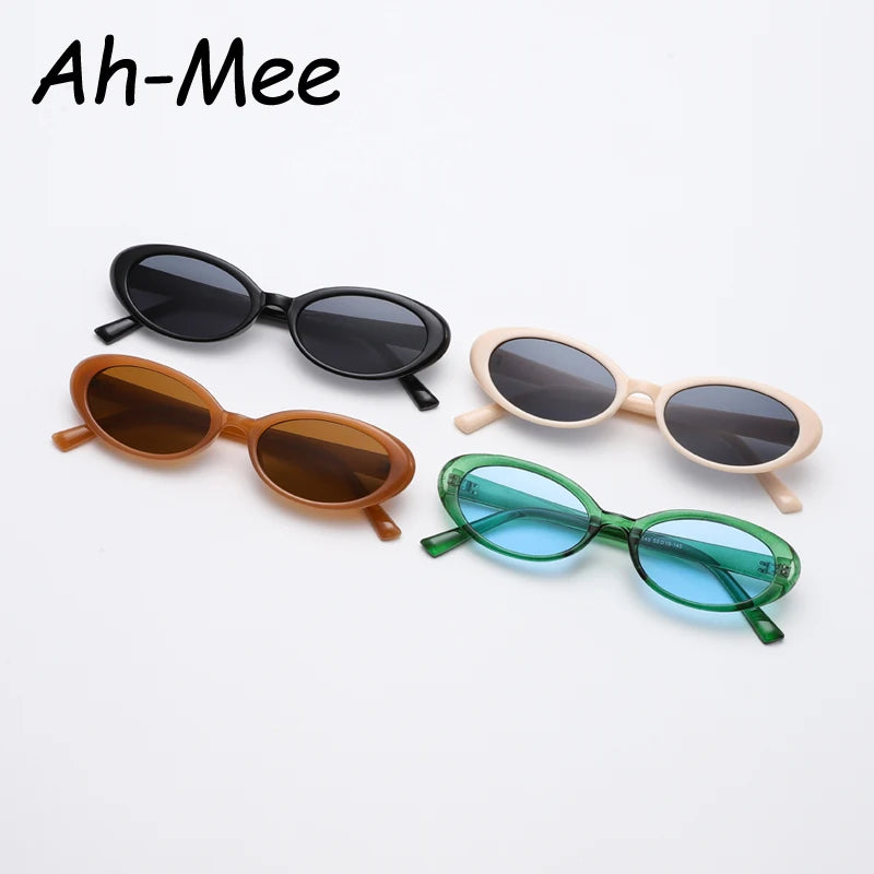 New Women's Retro Oval Sunglasses Black Small Frame Fashion Brand Trendy Hot Points Sun Glasses Female Lady Goggle UV400