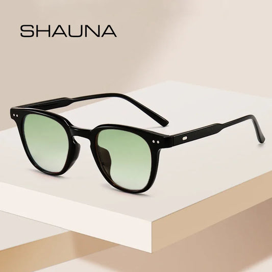 SHAUNA Ins Popular Retro Rivet Sunglasses Women Trending Summer Styles Men Sun Glasses UV400