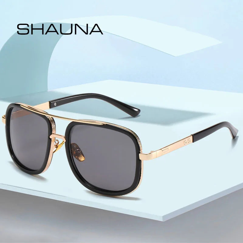 SHAUNA Doppelstege Fashion Square Sonnenbrille Markendesigner Outdoor Sonnenbrillen Shades UV400