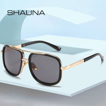 SHAUNA Doppelstege Fashion Square Sonnenbrille Markendesigner Outdoor Sonnenbrillen Shades UV400