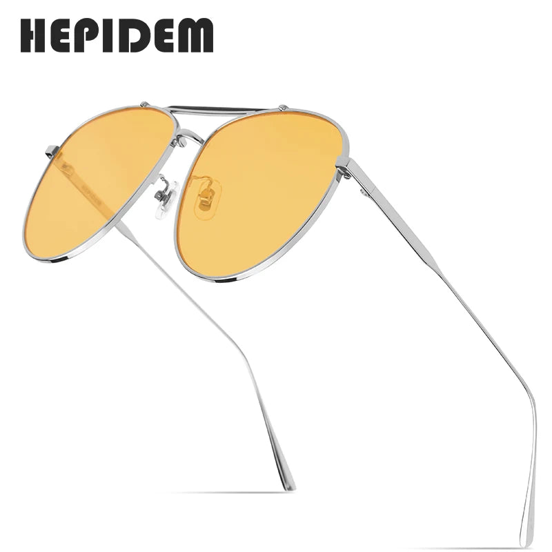 HEPIDEM Pilot Sun Glasses for Women 2020 New Luxury Brand Designer High Quality Metal Alloy Sunglasses Men with Nylon Lens 5013