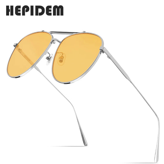 HEPIDEM Pilot Sun Glasses for Women 2020 New Luxury Brand Designer High Quality Metal Alloy Sunglasses Men with Nylon Lens 5013