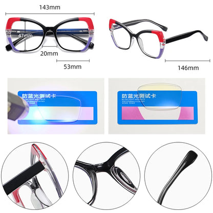 SHAUNA Retro TR90 Cat Eye Women Glasses Frame Clear Anti-blue Light Men Optical Spring Hinge Colorful Eyeglasses Frames