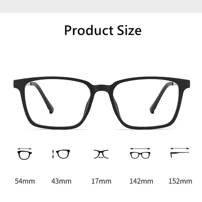 YIMARUILI Ultra-Light Square Pure Titanium Myopia Eyewear Women Blue Light Blocking Optical Prescription Glasses Frame Men 9822