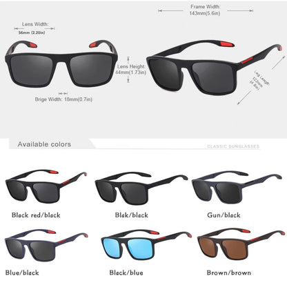 Hot Sale TR90 Polarized Sunglasses fashion Men Women Classic Square Driving Sun Glasses Male Fashion Black Shades UV400 oculos