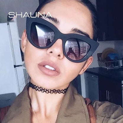 SHAUNA Retro Cat Eye Sunglasses  Women UV400 Metal Hinge