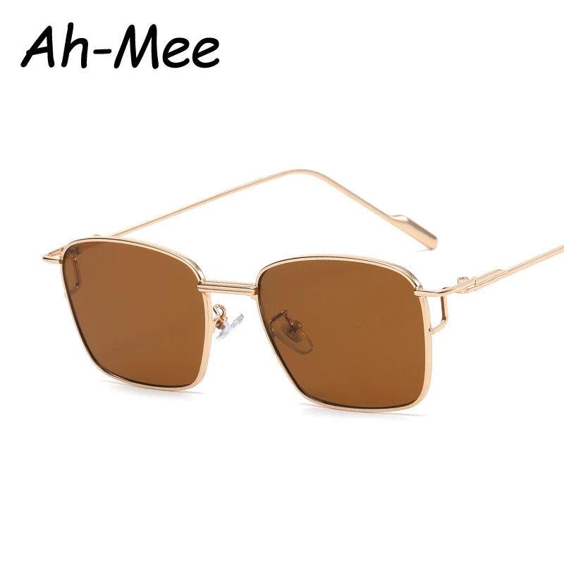 Mode Metall Quadrat Sonnenbrille Frauen Luxus Marke Schwarz Trendy Rechteck Sonnenbrille Für Weibliche Kleine Rahmen Brillen UV400