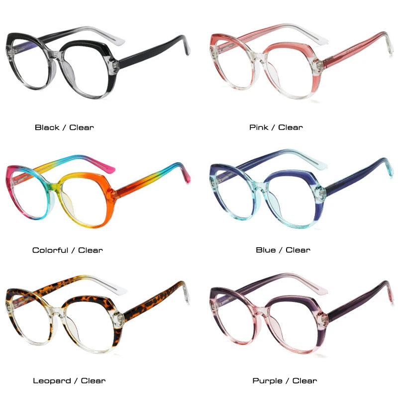 SHAUNA Retro Spring Hinge Women TR90 Colorful Glasses Frame Clear Anti Blue Light Eyewear Men Round Optical Eyeglasses Frame