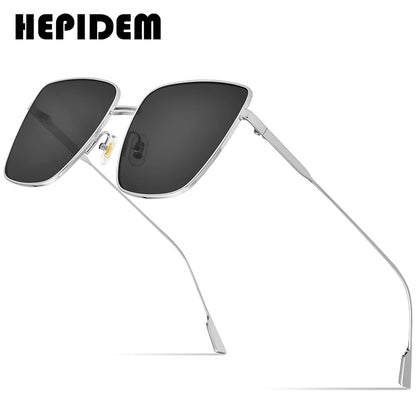 HEPIDEM Oversize Korean Sunglasses Women 2021 New Luxury Brand Alloy Square Sun Glasses for Men with Mirror Nylon Lens gm Bella