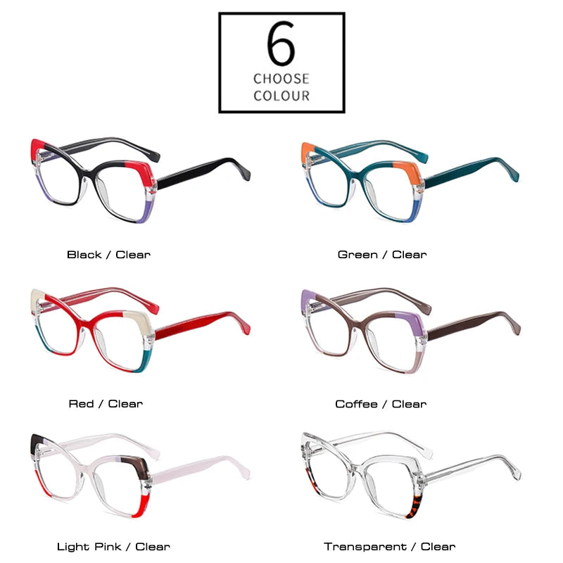 SHAUNA Retro TR90 Cat Eye Women Glasses Frame Clear Anti-blue Light Men Optical Spring Hinge Colorful Eyeglasses Frames