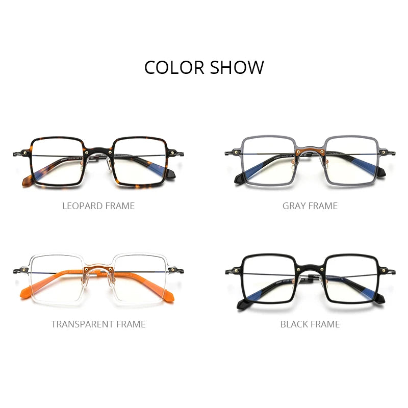 FONEX Acetate Titanium Glasses Women 2021 Square Eyeglasses Frame Men Transparent Spectacles Eyewear F85687