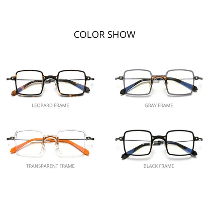 FONEX Acetate Titanium Glasses Women 2021 Square Eyeglasses Frame Men Transparent Spectacles Eyewear F85687