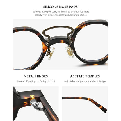 HEPIDEM Acetate Glasses Men 2021 New Retro Vintage Round Eyeglasses Frame Spectacles Eyewear 9153