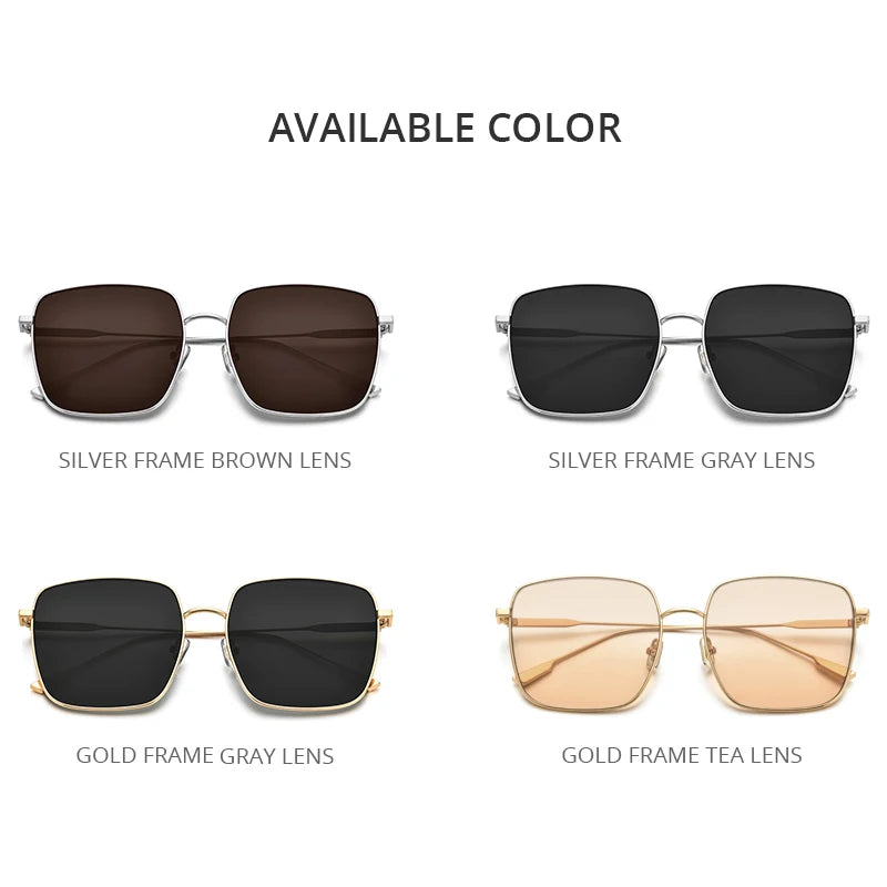 HEPIDEM Oversize Korean Sunglasses Women 2021 New Luxury Brand Alloy Square Sun Glasses for Men with Mirror Nylon Lens gm Diane