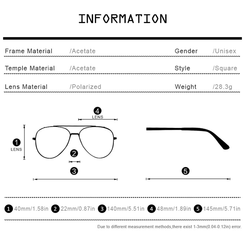 HEPIDEM Acetat Polarisierte Sonnenbrille 2020 Neue Frauen Hochwertige Mode Sonnenbrille Quadrat UV400 Sonnenbrille für Männer 9126