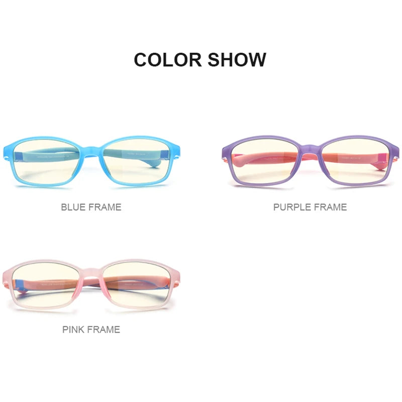 HONILLESI Silicone Anti Blue Light Blocking Glasses for Kids Children Boys Girl Antiblue Protection Eyeglasses AB01