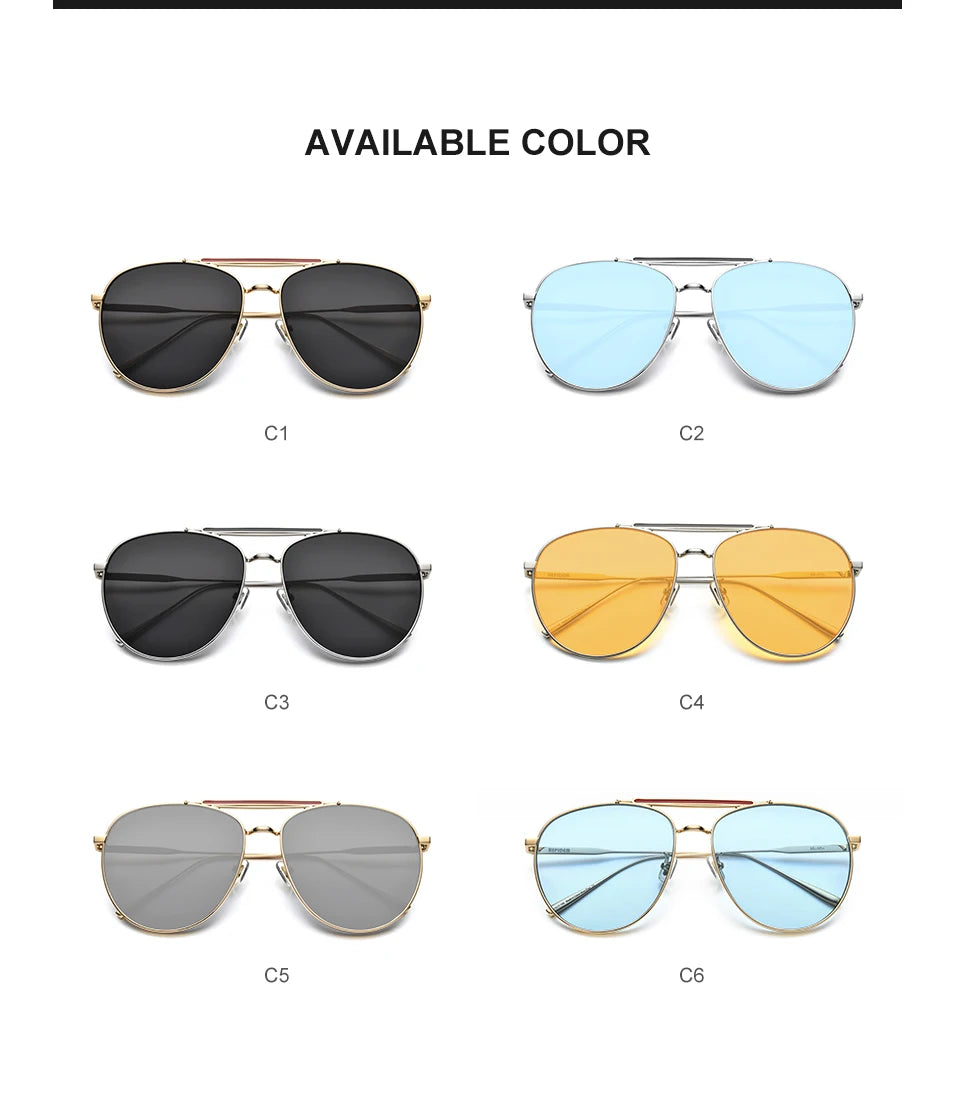 HEPIDEM Pilot Sun Glasses for Women 2020 New Luxury Brand Designer High Quality Metal Alloy Sunglasses Men with Nylon Lens 5013