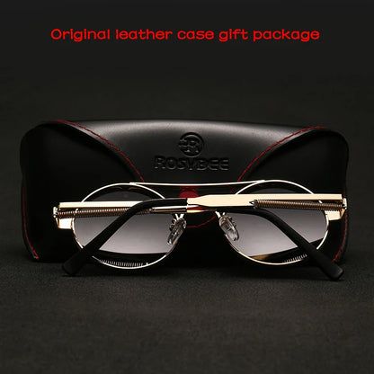 Brand Name Round Polarized Cool Driving Sunglasses Steampunk Men Women Fashion Sun Glasses Designer Retro Vintage UV400 Shades