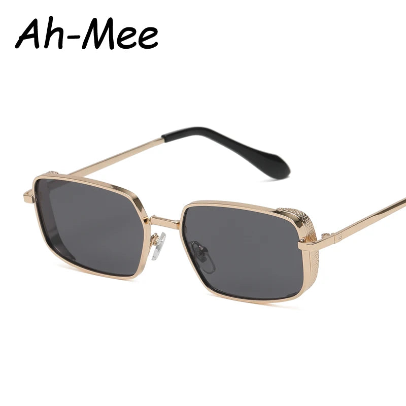 Fashion Ins Popular Metal Small Rectangle Women Brand Sunglasses Designer Vintage Punk Metral Sun Glasses Shades UV400