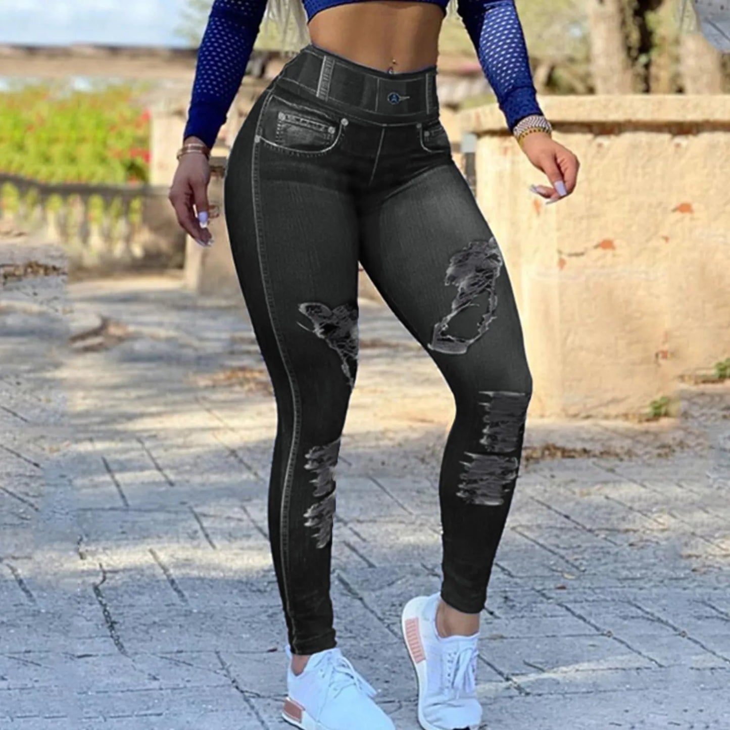 FCCEXIO Leggings Skinny Taille Haute Femme Pantalon Taille Haute Sans Couture Pantalon De Levage De Fesses Leggings Solides Pour Fitness Ropa De Mujer Pantalon