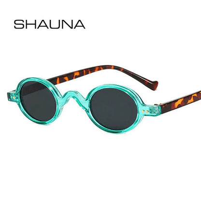 SHAUNA Vintage Small Oval Sunglasses Women Fashion Rivets Optical Eyeglasses Frame Glasses