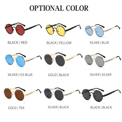 Brand Name Round Polarized Cool Driving Sunglasses Steampunk Men Women Fashion Sun Glasses Designer Retro Vintage UV400 Shades