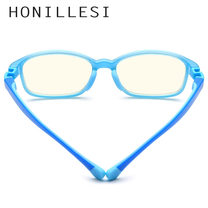 HONILLESI Silicone Anti Blue Light Blocking Glasses for Kids Children Boys Girl Antiblue Protection Eyeglasses AB01