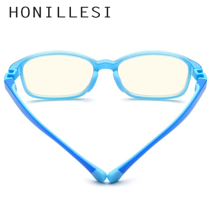 HONILLESI Silicone Anti Blue Light Blocking Glasses for Kids Children Boys Girl Antiblue Protection Eyeglasses AB01