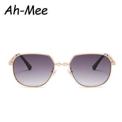 New Square Sunglasses Women Fashion Vintage Alloy Frames Gradient Sun Glasses Retro Punk Metal Shades Oculos De Sol Feminino