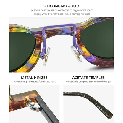 Lunettes de soleil polarisées en acétate HEPIDEM pour hommes et femmes, nouvelles lunettes de soleil rondes ovales rétro vintage de petite taille 2022, nuances 9175T