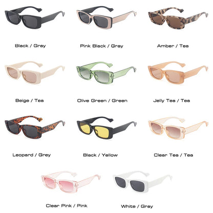 SHAUNA Fashion Small Rectangle Sunglasses Women Brand Designer Retro Jelly Frame Sun Glasses Men Shades UV400