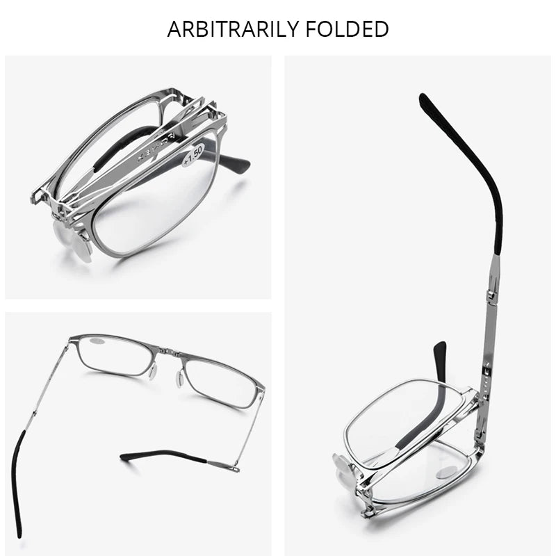 FONEX Folding Reading Glasses Men Women Foldable Presbyopia Reader Diopter glasses Screwless Eyewear