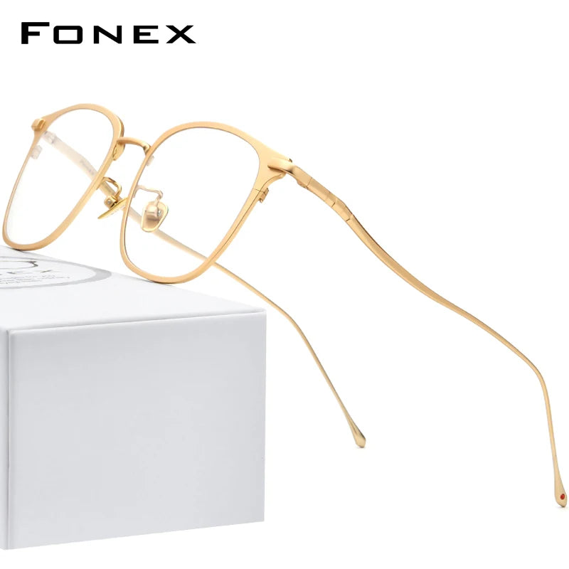 FONEX Pure Titanium Glasses Frame Men Square Eyeglass Frame Women 2020 New Ultralight Eyewear 8522