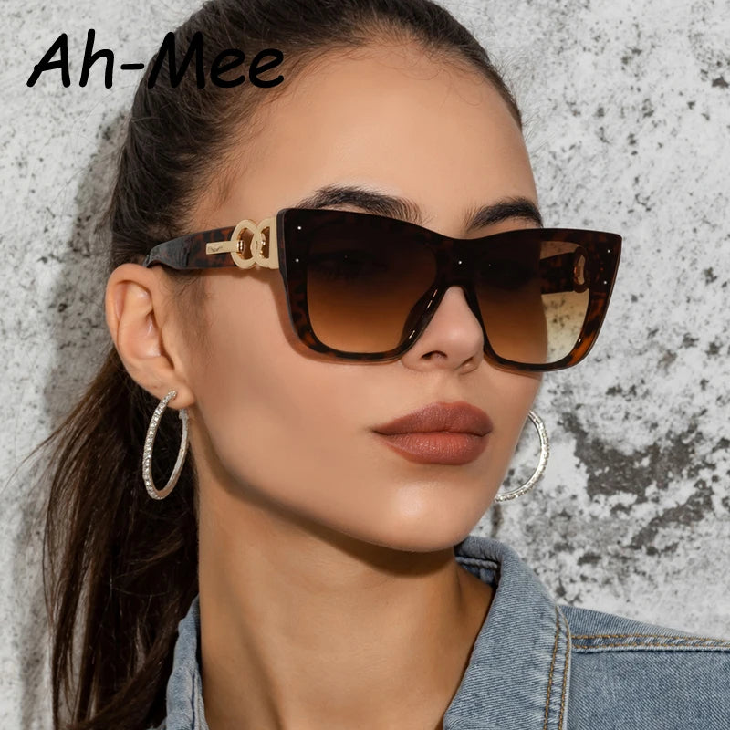 Fashion Cat Eye Sunglasses Women Luxury Brand Designer Rimless Cateye Sun Glasses For Ladies Oversized Frameless Gradient Shades