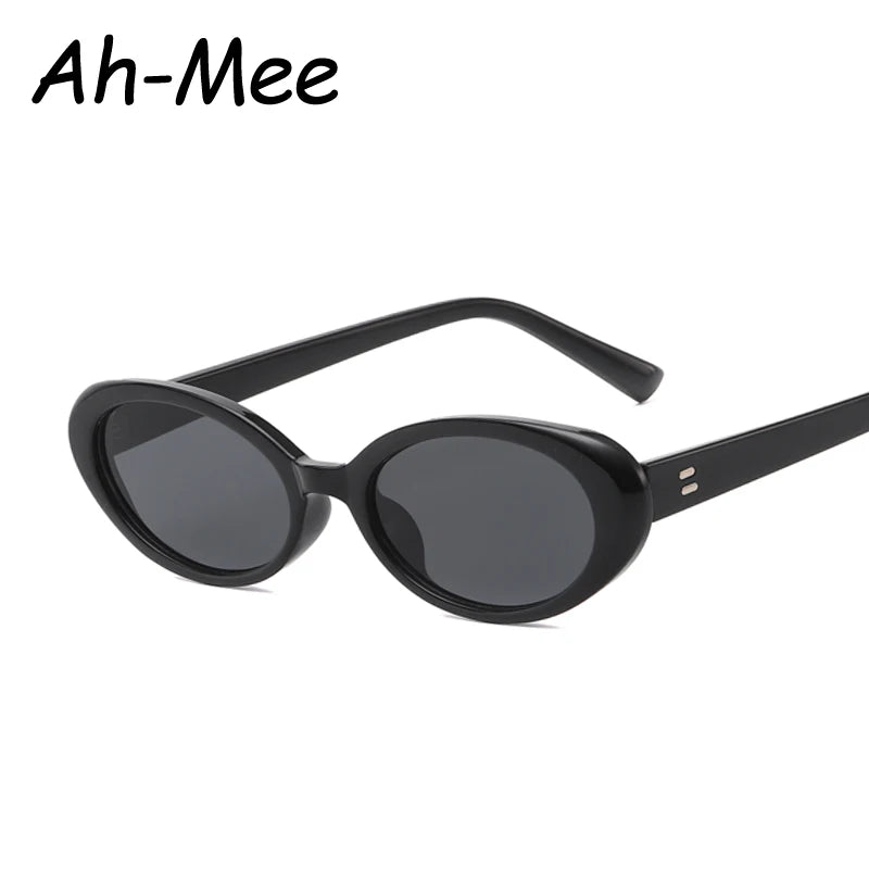 New Women's Retro Oval Sunglasses Black Small Frame Fashion Brand Trendy Hot Points Sun Glasses Female Lady Goggle UV400