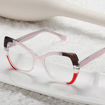 SHAUNA Retro TR90 Cat Eye Women Glasses Frame Clear Anti-blue Light Men Optical Spring Hinge Colorful Eyeglasses Frames