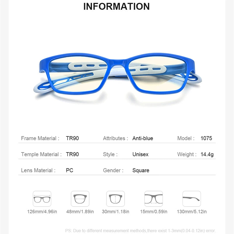 HONILLESI Anti Blue Light Blocking Glasses for Kids Children Boys Girls New Antiblue Rays UV Protection Computer Eyeglasses AB04