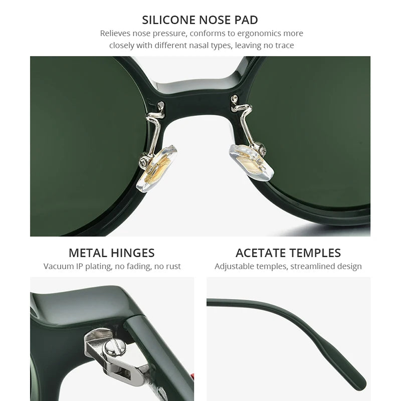 Lunettes de soleil polarisées en acétate HEPIDEM pour hommes et femmes, nouvelle collection 2022, rétro, rondes, rondes, nuances 9158T