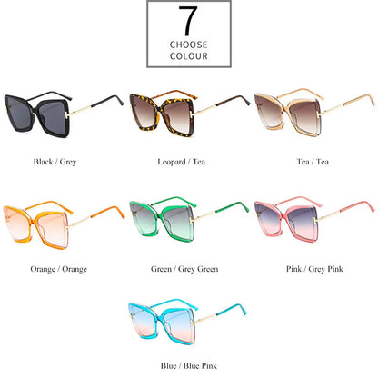 SHAUNA Oversize Butterfly Sunglasses Brand Designer Fashion Gradient Shades UV400