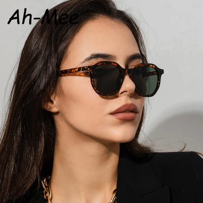 Trendy Oval Sunglasses Women Vintage Brand Designer Green Leopard Sun Glasses Female Small Popular Eyeglasses Eyewear Shades