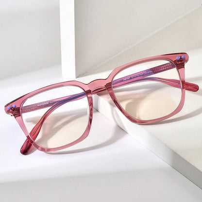 HEPIDEM Acetate Glasses Men Oversize Transparent Square Eyeglasses Frame Women Spectacles  Eyewear 9167