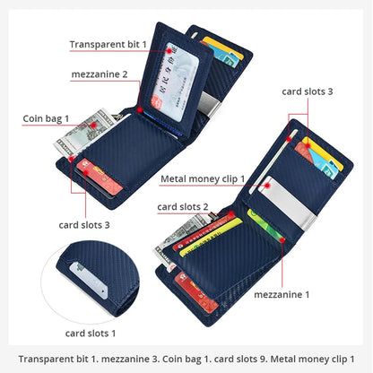 HEPIDEM RFID Blocking High Quality Genuine Leather Slim Wallet 2020 New Short Front Pocket Money Dollar Bill Purse for Men 2021