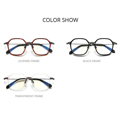 FONEX Acetate Titanium Glasses Men 2021 Vintage Oversize Square Eyeglasses Frame Women Spectacles Eyewear F85679