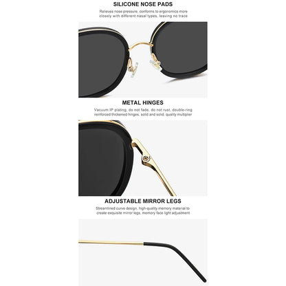 HEPIDEM Round Sun Glasses for Women 2020 Luxury Brand Fashion High Quality Alloy Acetate Sunglasses Men with Nylon Lens 9135