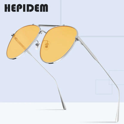 HEPIDEM Pilot Sun Glasses for Women 2020 New Luxury Brand Designer High Quality Metal Alloy Sunglasses Men with Nylon Lens 5013