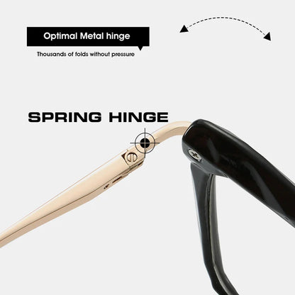 SHAUNA Spring Hinge Unique Faceted Eyeglasses Frame Women Transparent Cat Eye Glasses UV400