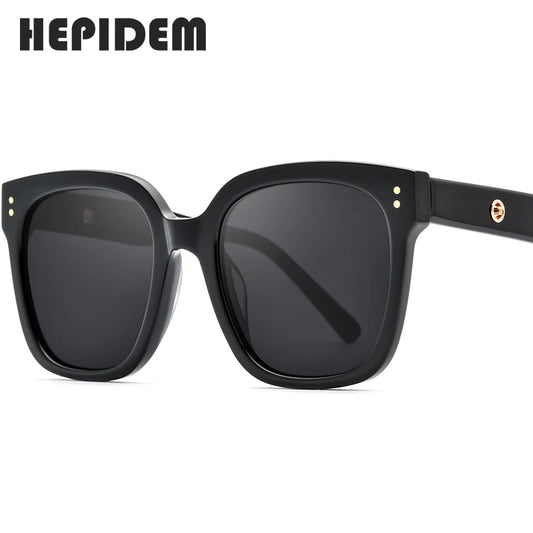 HEPIDEM Vintage Gentle Sun Glasses Men 2020 Flat Lens Big Oversize Square Frame Sunglasses for Women Brand Design Eyewear KUKU