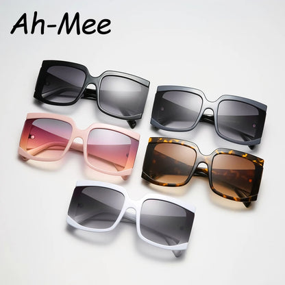 Classic Oversized Square Sunglasses Women New Fashion Black Leopard Sun Glasses Female Gradient Vintage Big Shades UV400