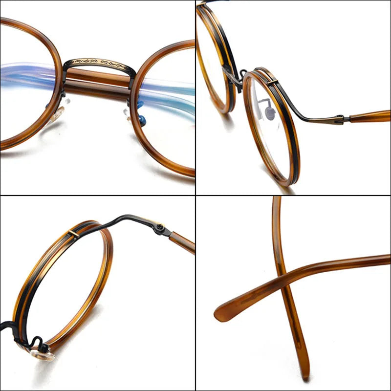 SHAUNA Anti-Blue Light Retro TR90 Women Round Glasses Frame Unique Design Fashion Men Optical Eyeglasses