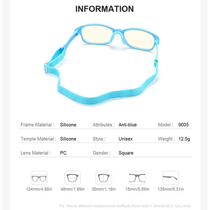 HONILLESI Silicone Anti Blue Light Blocking Glasses for Kids Children Boys Girl Antiblue Protection Eyeglasses AB01